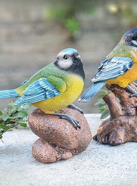 树脂小鸟摆件庭院花园装饰品田园工艺品户外装饰