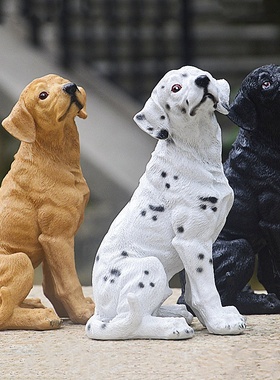 仿真斑点狗摆件花园庭院装饰品