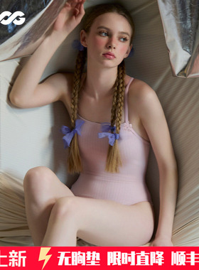 HOOG专业泳衣女2025新款爆款编织三角连体竞技泳衣韩国紧身游泳装