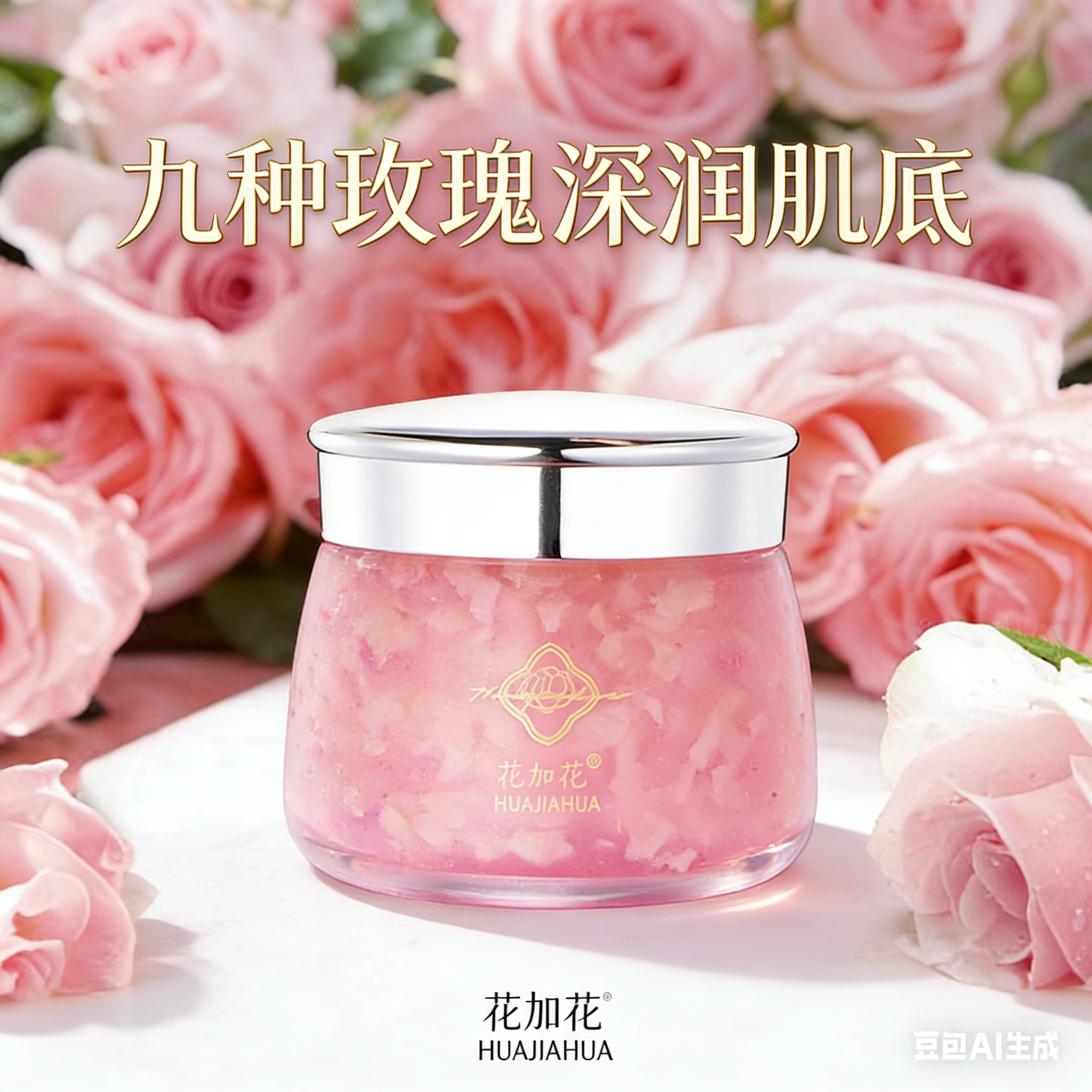 九朵玫瑰紧致烟酰胺鲜花免洗涂抹睡眠面膜四季通用美肤温和滋润