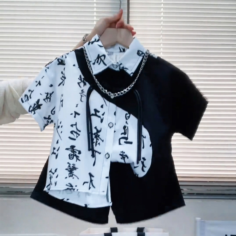 童装男童夏装套装2025新款夏季新中式帅气宝宝衣服儿童国风汉服潮