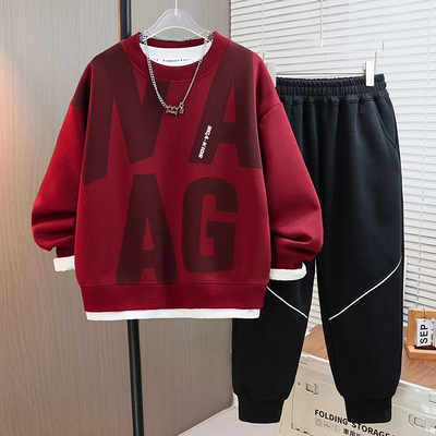 童装男童秋冬装套装2025新款儿童加绒中大童运动秋冬季帅气两件套