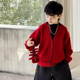 秋冬装 儿童红色开衫 男孩本命年衣服毛衣 新款 男童毛衣外套2026冬季