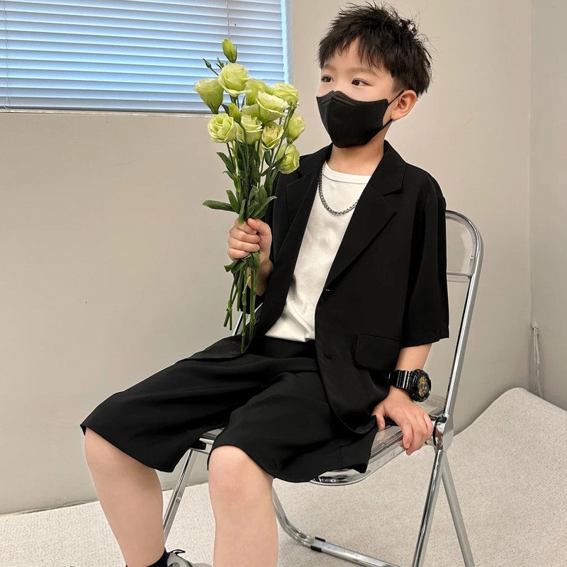 男童夏装学院风毕业套装2026新款帅气小西装礼服儿童夏季花童西装