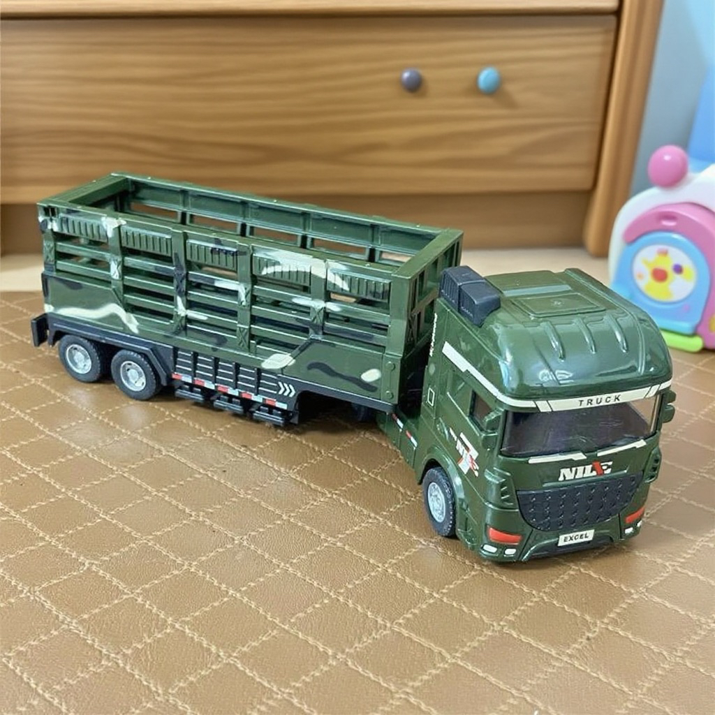 仿真惯性大号迷彩军事运输车儿童玩具汽车军队卡车模型男孩礼物