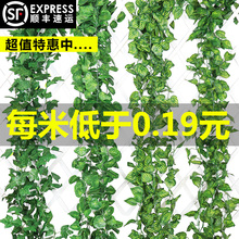 仿真葡萄叶藤条藤蔓绿植物树叶管道吊顶装饰花藤假花塑料绿叶缠绕