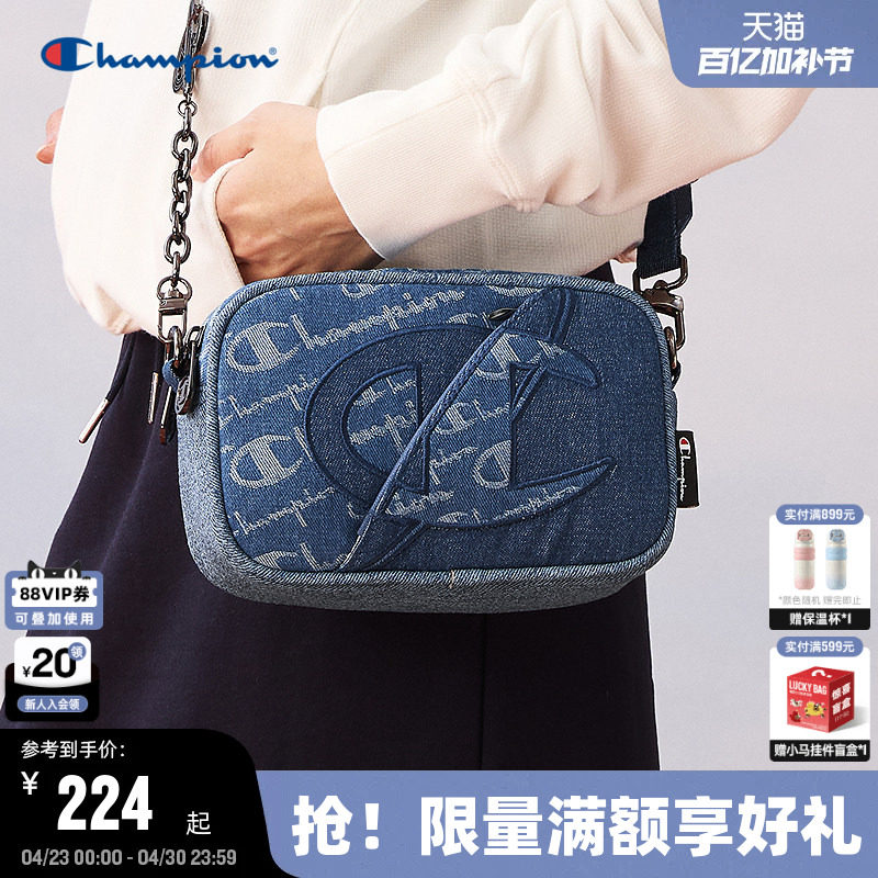 Champion冠军老花相机包25秋冬新款复古斜挎包男女斜纹牛仔单肩包