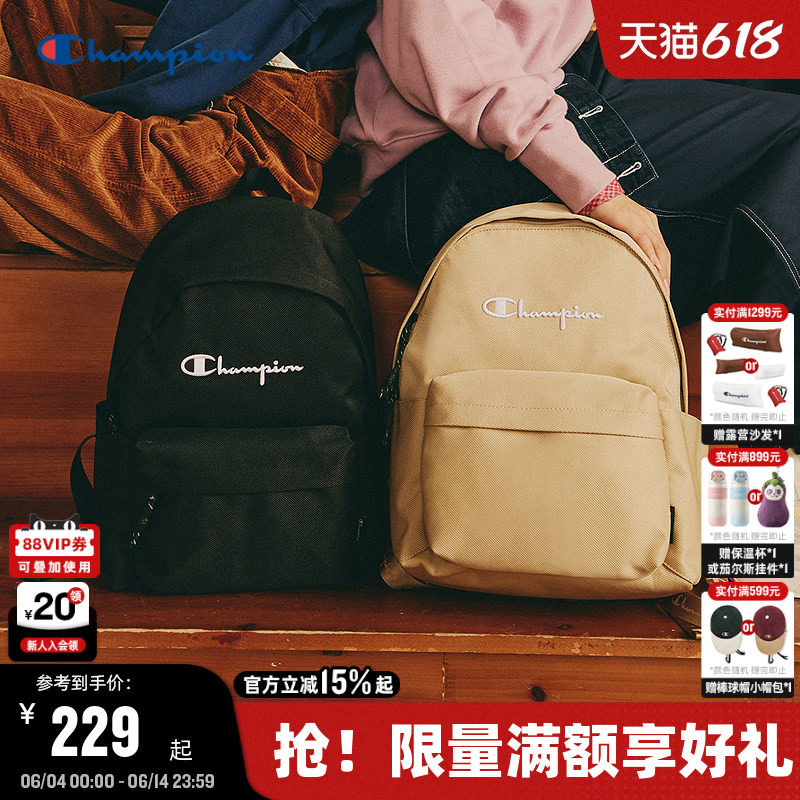 Champion冠军双肩包春季女时尚背包大容量书包男旅行包运动包字母