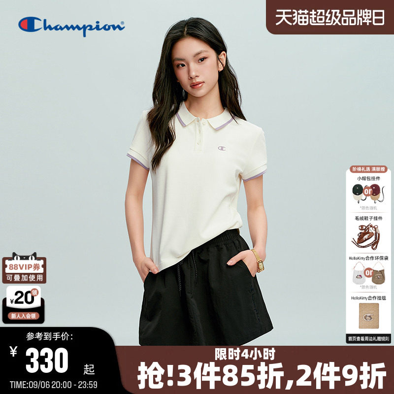 Champion休闲短袖POLO衫女款图片