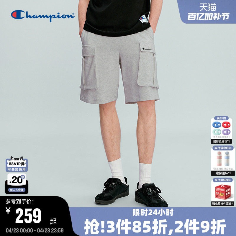 Champion冠军工装裤男2026夏季新款五分短裤大口袋黑色休闲风潮女