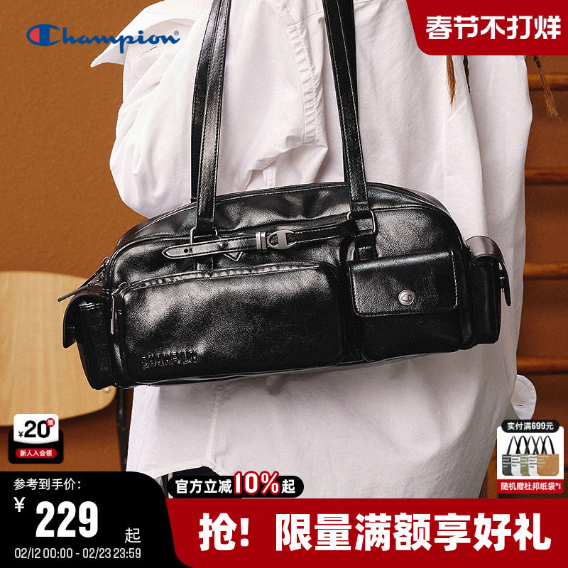 Champion冠军单肩包女25秋冬新款法棍包情侣休闲通勤枕头波士顿包