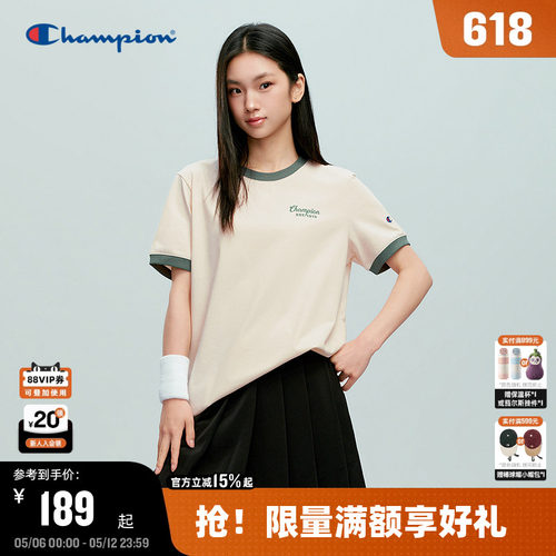 Champion宽松女款圆领短袖T恤