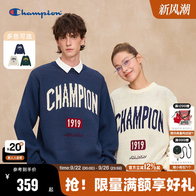 Champion冠军美式复古毛衣情侣款