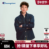纯棉衬衫 Champion冠军牛仔外套男2026春季 新款 水洗做旧风丹宁潮女