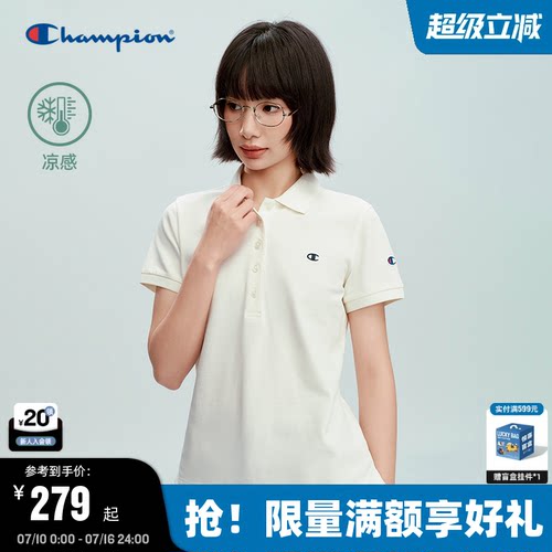 championPOLO衫女简约百搭T恤