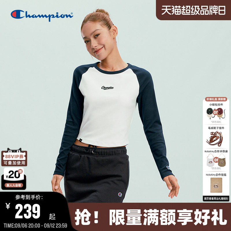 Champion冠军圆领长袖T恤图片
