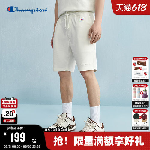 Champion冠军短裤水洗做旧风