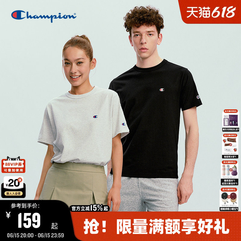 Champion冠军短袖男2026夏季新款纯棉经典款T恤女基础休闲风显瘦