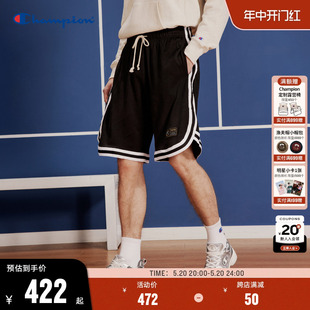 新款 潮流宽松拼色条纹直筒运动裤 男2024夏季 Champion冠军短裤 士