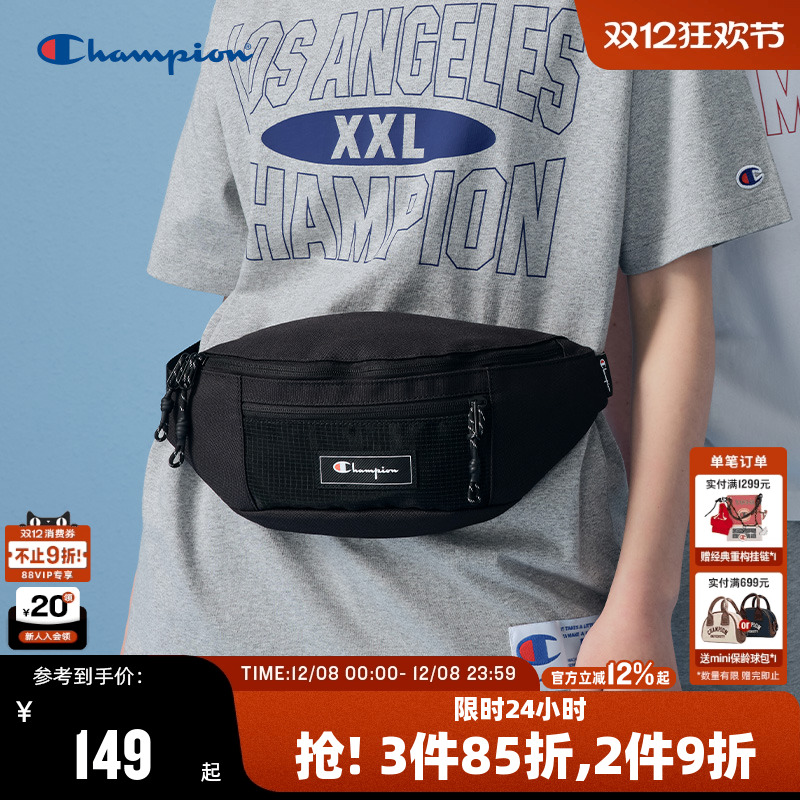 Champion冠军美式胶印腰包男女