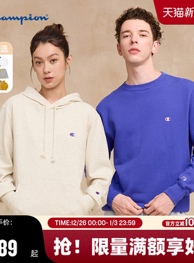 Champion冠军2025冬季新款小C刺绣logo情侣卫衣潮牌圆领休闲复古