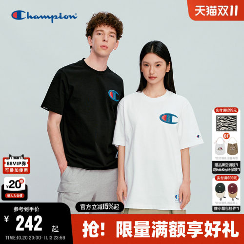 Champion冠军短袖男女纯棉T恤