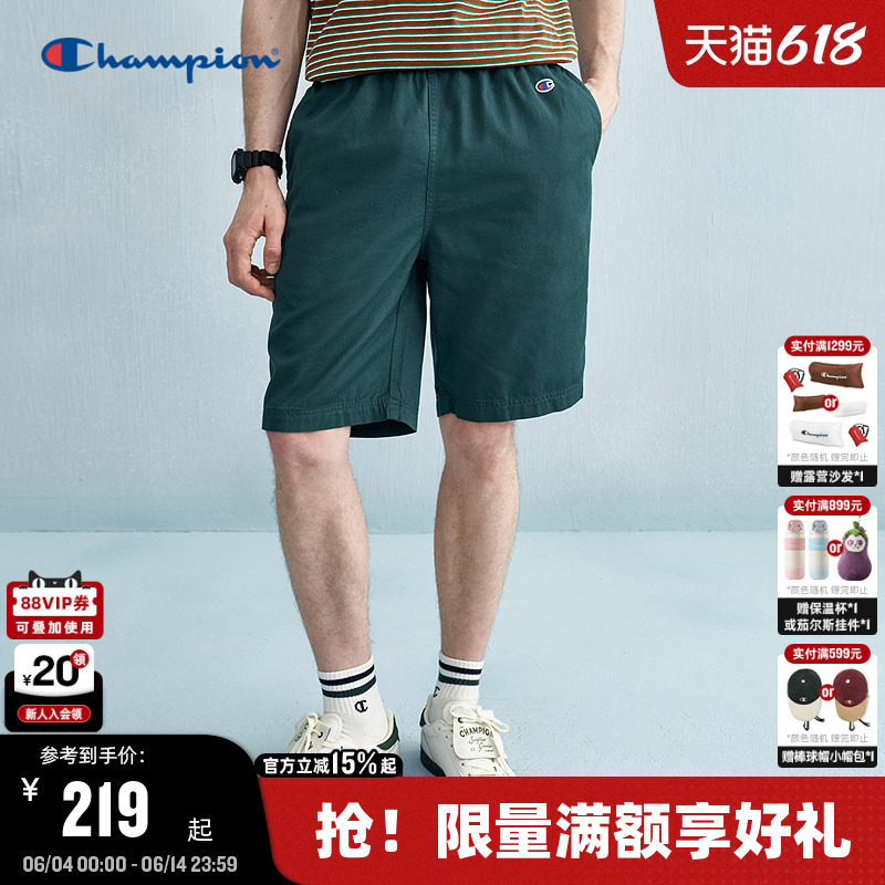 Champion冠军短裤男2025夏季新款工装风五分裤休闲纯棉女简约潮牌