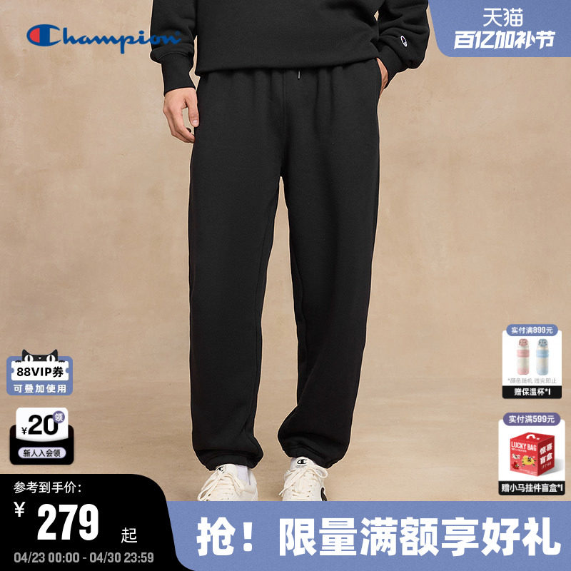 Champion冠军束脚卫裤男26春季新款休闲运动风长裤女灰色美式潮牌