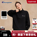 Champion冠军套头卫衣男25冬季 刺绣加绒保暖半拉链立领落肩秋 新款