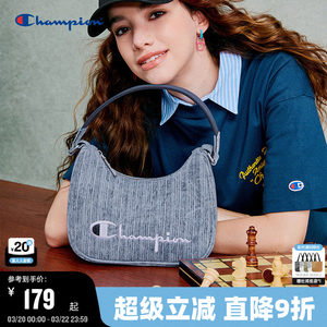 Champion冠军腋下包26春季女字母刺绣时尚休闲牛角包通勤单肩包