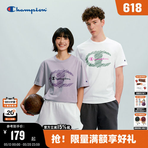 Champion冠军涂鸦印花短袖t恤
