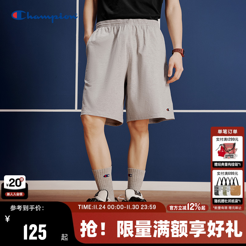 Champion冠军刺绣logo休闲短裤