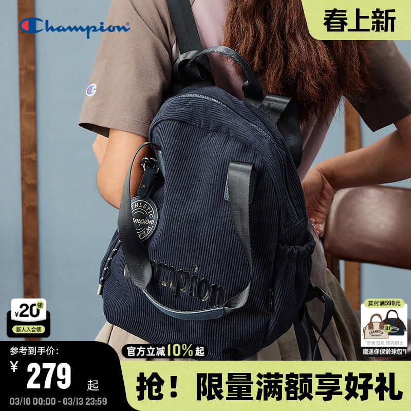 Champion冠军复古灯芯绒手提包26春季新款女男休闲通勤背包双肩包