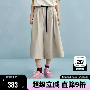 秋季 7分裤 长裤 S字 宽松裙裤 女25夏季 Champion冠军休闲阔腿裤 工装