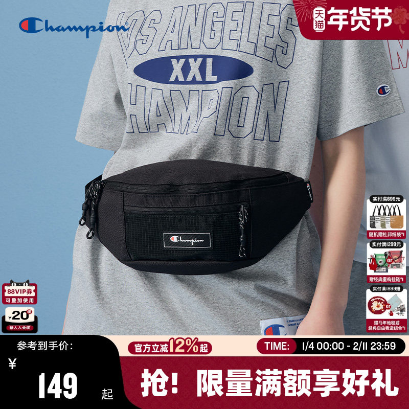 Champion冠军单肩胸包女贴布时尚休闲斜挎包男潮牌运动腰包手机包,箱包皮具/热销女包/男包,胸包,淘宝优惠券,粉丝福利购,淘宝优惠卷
