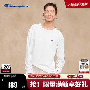 美式 新款 风情侣圆领上衣男纯棉内搭 t恤2025秋季 Champion冠军长袖