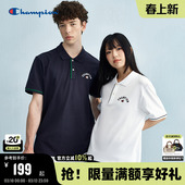 新款 男2025夏季 撞色翻领机能T恤简约商务 Polo衫 Champion冠军短袖