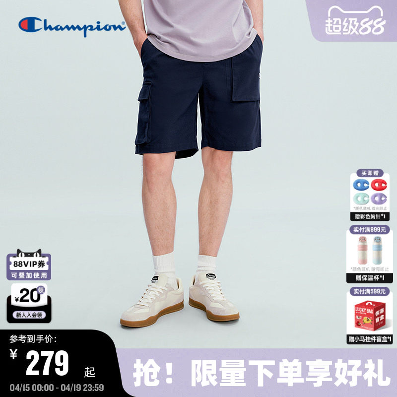 Champion冠军短裤男2026夏季新款美式工装风直筒五分裤女休闲宽松