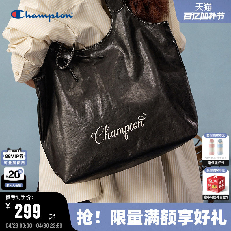 Champion冠军单肩包2026春季新款女高级软皮托特包大容量手提包男
