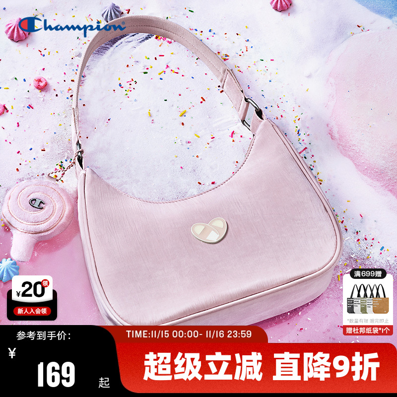 Champion冠军单肩包25秋冬新款女款糖果腋下包可爱粉色少女手提包