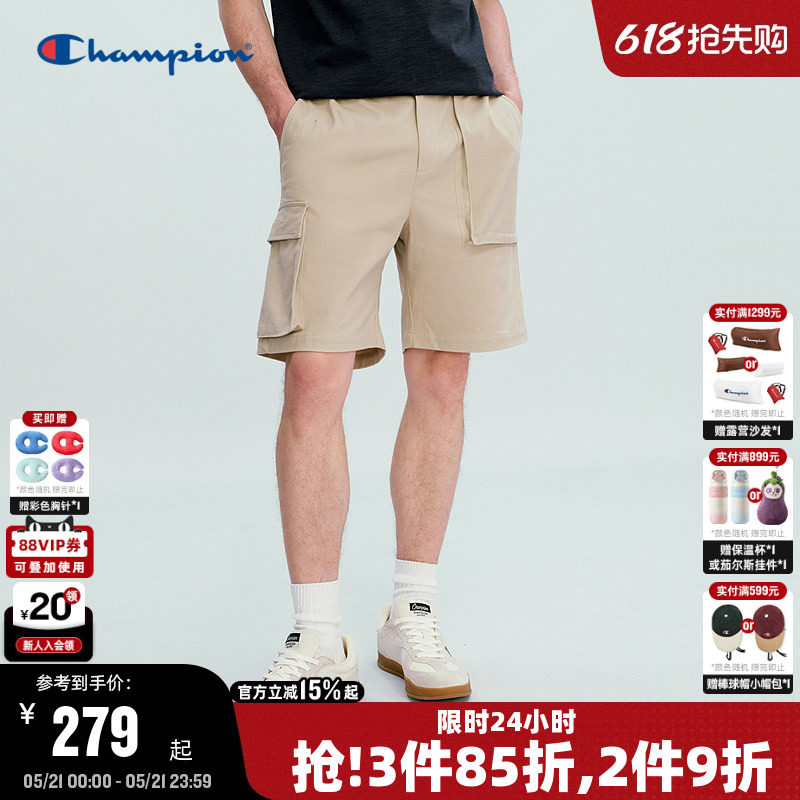 Champion冠军短裤男2026夏季新款美式工装风直筒五分裤女休闲宽松