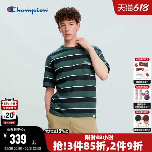 Champion纯棉圆领宽松短袖T恤
