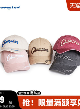 Champion冠军棒球帽2026夏季新款女时尚红色鸭舌帽男休闲运动帽