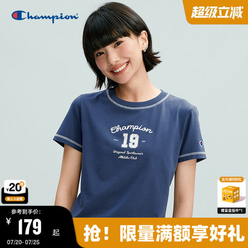 Champion短袖T恤圆领甜美风女款