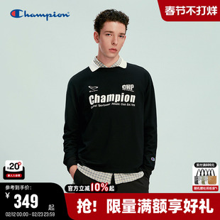 Champion冠军长袖POLO衫男2026春季新款休闲撞色运动风翻领t恤女