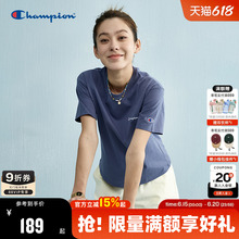 Champion冠军短袖T恤女士2025夏季新款纯棉圆领刺绣宽松休闲夏季