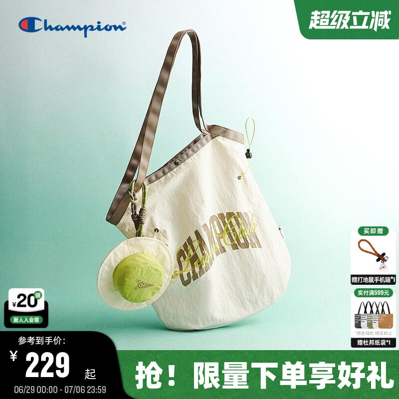 丁禹兮同款Champion冠军单肩包26夏季新款女大容量通勤托特包背包
