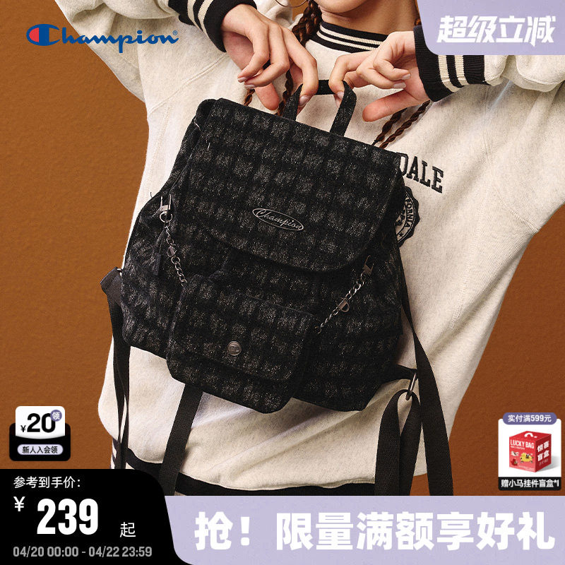 Champion冠军小型双肩包女春季迷你墩墩包小香风旅行通勤背包男