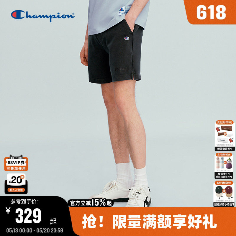 Champion冠军针织短裤男2026夏季新款运动直筒裤女短款显瘦休闲潮