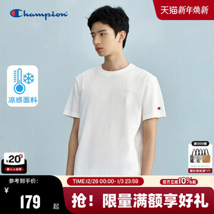 新款 Champion冠军情侣基础t恤25夏季 刺绣宽松潮圆领刺绣女 凉感